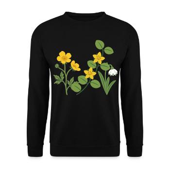 Naturfreunde · Blumen - Unisex Pullover - Schwarz - Vorne - Alina (178cm) & Michal (187cm)