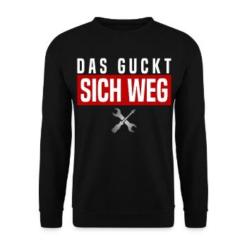 Das guckt sich weg - Unisex Pullover - Schwarz - Vorne - Alina (178cm) & Michal (187cm)