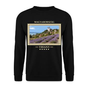 Ungarn Tihany Vintage Reisemarke - Unisex Pullover - Schwarz - Vorne - Alina (178cm) & Michal (187cm)