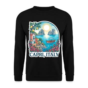 Capri Italy - Unisex Pullover - Schwarz - Vorne - Alina (178cm) & Michal (187cm)