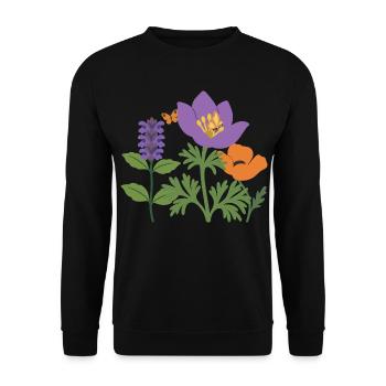 Mohn · Blumenstrauß · Gartenfreunde · Blumen - Unisex Pullover - Schwarz - Vorne - Alina (178cm) & Michal (187cm)