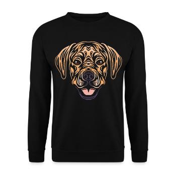 Labrador Retriever Hund Tattoo Tribal Design  - Unisex Pullover - Schwarz - Vorne - Alina (178cm) & Michal (187cm)