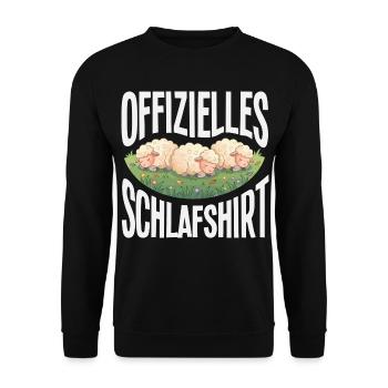 Offizielles Schlafshirt Schlafende Schafe - Unisex Pullover - Schwarz - Vorne - Alina (178cm) & Michal (187cm)