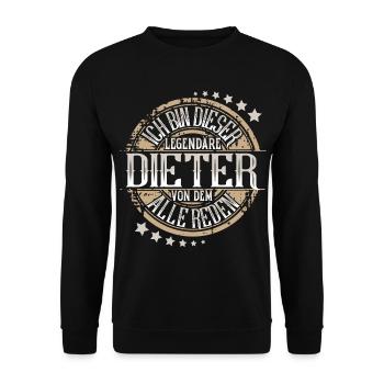Dieter - Unisex Pullover - Schwarz - Vorne - Alina (178cm) & Michal (187cm)