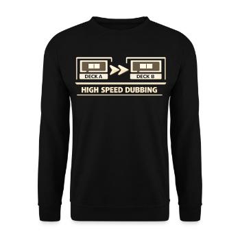 High Speed Dubbing Kassettendeck HiFi Audio - Unisex Pullover - Schwarz - Vorne - Alina (178cm) & Michal (187cm)