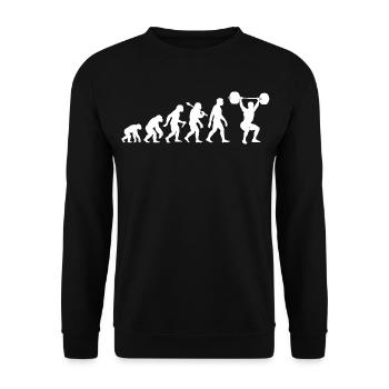 Gewichtheben Evolution Für Kraftsportler Fitness - Unisex Pullover - Schwarz - Vorne - Alina (178cm) & Michal (187cm)