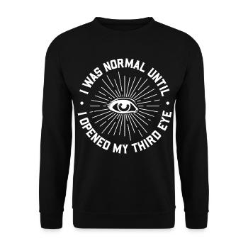 Drittes Auge - Chakra Heilung - Unisex Pullover - Schwarz - Vorne - Alina (178cm) & Michal (187cm)