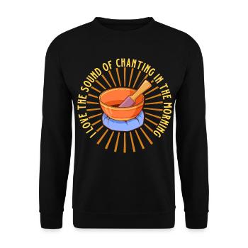 Morgenklang - Meditation mit Mantra - Unisex Pullover - Schwarz - Vorne - Alina (178cm) & Michal (187cm)