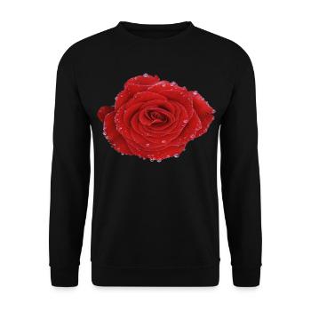Crimson Dew Rose - Unisex Pullover - Schwarz - Vorne - Alina (178cm) & Michal (187cm)