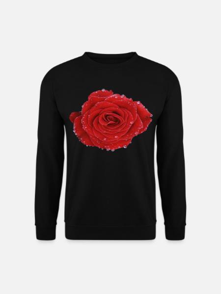 Crimson Dew Rose - Unisex Pullover - Schwarz