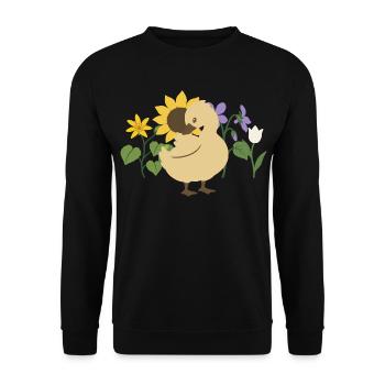 Kinder · Veilchen · Geschenkidee · Ente - Unisex Pullover - Schwarz - Vorne - Alina (178cm) & Michal (187cm)