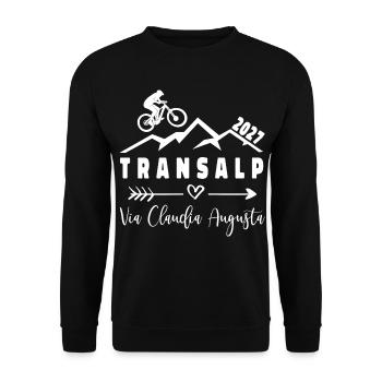 Transalp 2027 - Fahrrad - Via Claudia Augusta - Unisex Pullover - Schwarz - Vorne - Alina (178cm) & Michal (187cm)
