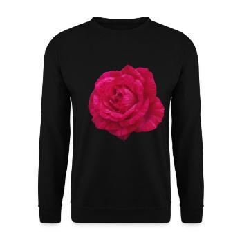 Rosenrosa Blütenblüte - Unisex Pullover - Schwarz - Vorne - Alina (178cm) & Michal (187cm)
