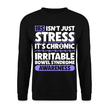 Reizdarm Aufklärung - Mehr als Stress - Unisex Pullover - Schwarz - Vorne - Alina (178cm) & Michal (187cm)