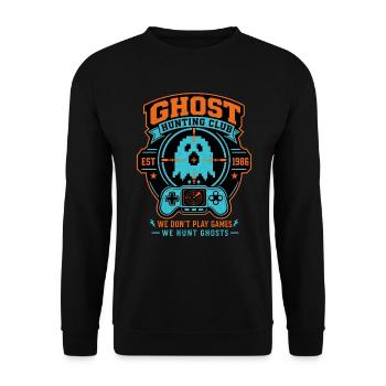 Ghost Hunting Club Est 1986 Retro-Halloween-Shirt - Unisex Pullover - Schwarz - Vorne - Alina (178cm) & Michal (187cm)