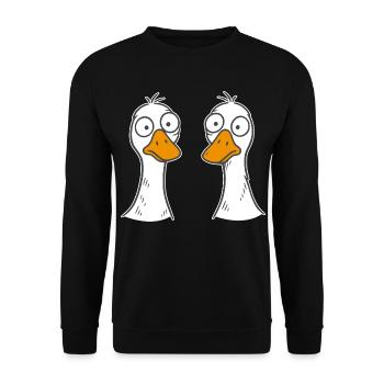 Dumme Gänse - Unisex Pullover - Schwarz - Vorne - Alina (178cm) & Michal (187cm)