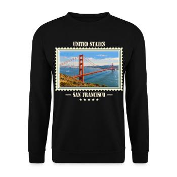 Vereinigte Staaten San Francisco Vintage Marke - Unisex Pullover - Schwarz - Vorne - Alina (178cm) & Michal (187cm)