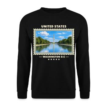 Vereinigte Staaten Washington D.C. Vintage Marke - Unisex Pullover - Schwarz - Vorne - Alina (178cm) & Michal (187cm)