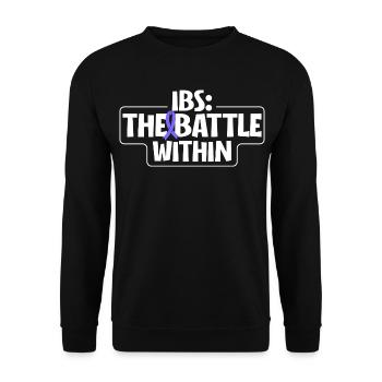 Reizdarm Awareness Design - Innerer Kampf - Unisex Pullover - Schwarz - Vorne - Alina (178cm) & Michal (187cm)