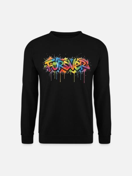 Für immer Graffiti-Regenbogen - Unisex Pullover - Schwarz