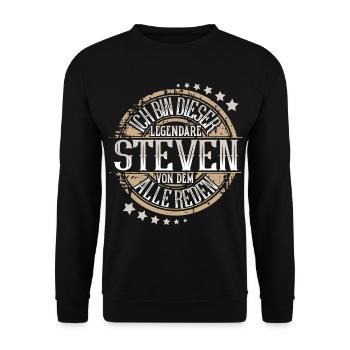 Steven - Unisex Pullover - Schwarz - Vorne - Alina (178cm) & Michal (187cm)