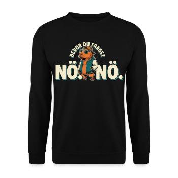 Beaver Streetstyle – Nö Nö Grafik - Unisex Pullover - Schwarz - Vorne - Alina (178cm) & Michal (187cm)