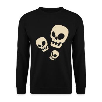 Drei Schädel - Unisex Pullover - Schwarz - Vorne - Alina (178cm) & Michal (187cm)