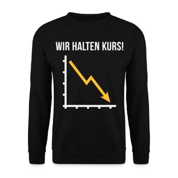 Wir Halten Kurs! (Fortschritt / Abwärts / NEG 2C) - Unisex Pullover - Schwarz - Vorne - Alina (178cm) & Michal (187cm)