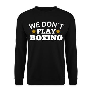 We don´t play boxing - Unisex Pullover - Schwarz - Vorne - Alina (178cm) & Michal (187cm)