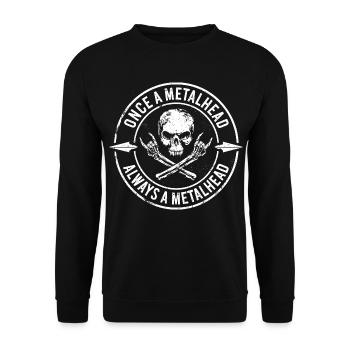 Once a metalhead - Unisex Pullover - Schwarz - Vorne - Alina (178cm) & Michal (187cm)