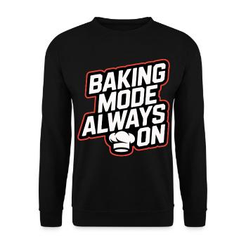 1. Lustiger Back Spruch für Hobbybäcker - Unisex Pullover - Schwarz - Vorne - Alina (178cm) & Michal (187cm)