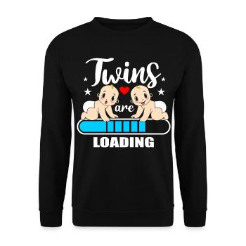 Zwillinge sind geladen, Mama bekommt Zwillinge - Unisex Pullover - Schwarz - Vorne - Alina (178cm) & Michal (187cm)