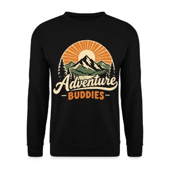 Adventure Buddies – Geocaching-Partner Geocacher - Unisex Pullover - Schwarz - Vorne - Alina (178cm) & Michal (187cm)