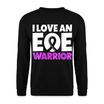 Ich liebe einen Krieger - EOE Support - Unisex Pullover - Schwarz - Vorne - Alina (178cm) & Michal (187cm)