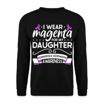 Magenta für Tochter - EOE Support - Unisex Pullover - Schwarz - Vorne - Alina (178cm) & Michal (187cm)