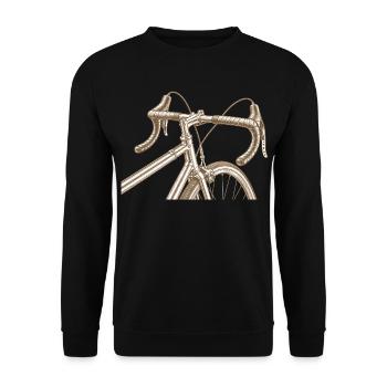 Vintage Rennrad – Klassisches Fahrrad 70er Jahre - Unisex Pullover - Schwarz - Vorne - Alina (178cm) & Michal (187cm)
