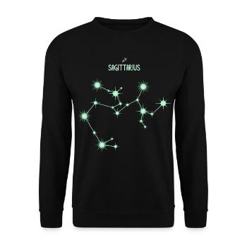 Schütze Tierzeichen Stern Sternbild Grün - Unisex Pullover - Schwarz - Vorne - Alina (178cm) & Michal (187cm)