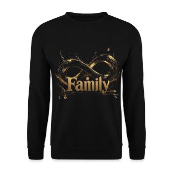 Goldenes Infinity-Familienemblem - Unisex Pullover - Schwarz - Vorne - Alina (178cm) & Michal (187cm)