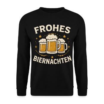 Frohes Biernachten Geschenk Männer - Unisex Pullover - Schwarz - Vorne - Alina (178cm) & Michal (187cm)
