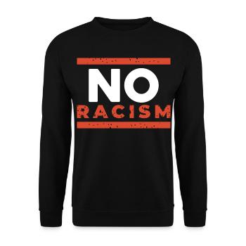 Nein zu Rassismus – Kampf gegen Rassismus - Unisex Pullover - Schwarz - Vorne - Alina (178cm) & Michal (187cm)