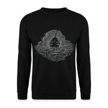 Finnisches Wassergeist-T-Shirt | Finnische Folklore - Unisex Pullover - Schwarz - Vorne - Alina (178cm) & Michal (187cm)