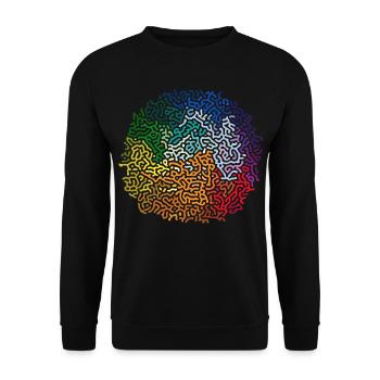 Hello - Unisex Pullover - Schwarz - Vorne - Alina (178cm) & Michal (187cm)