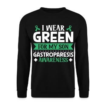 Gastroparese Sohn - Ich trag Grün - Unisex Pullover - Schwarz - Vorne - Alina (178cm) & Michal (187cm)