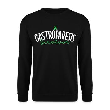 Gastroparese Überlebende - Stolz zeigen - Unisex Pullover - Schwarz - Vorne - Alina (178cm) & Michal (187cm)
