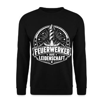 Feuerwerker Leidenschaft - Unisex Pullover - Schwarz - Vorne - Alina (178cm) & Michal (187cm)