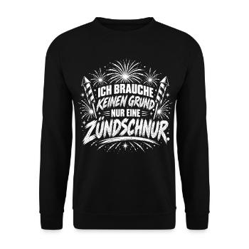 Feuerwerk Zündschnur Silvester - Unisex Pullover - Schwarz - Vorne - Alina (178cm) & Michal (187cm)
