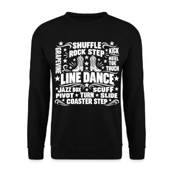 Line Dance Schritte Country Western - Unisex Pullover - Schwarz - Vorne - Alina (178cm) & Michal (187cm)