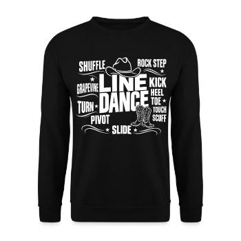 Line Dance Schritte Country Western - Unisex Pullover - Schwarz - Vorne - Alina (178cm) & Michal (187cm)
