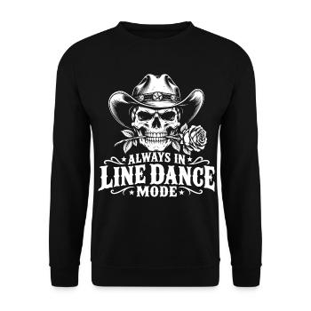 Always in Line Dance Mode Cowboy Skull - Unisex Pullover - Schwarz - Vorne - Alina (178cm) & Michal (187cm)