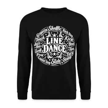 Line Dance Schritte Country Western - Unisex Pullover - Schwarz - Vorne - Alina (178cm) & Michal (187cm)